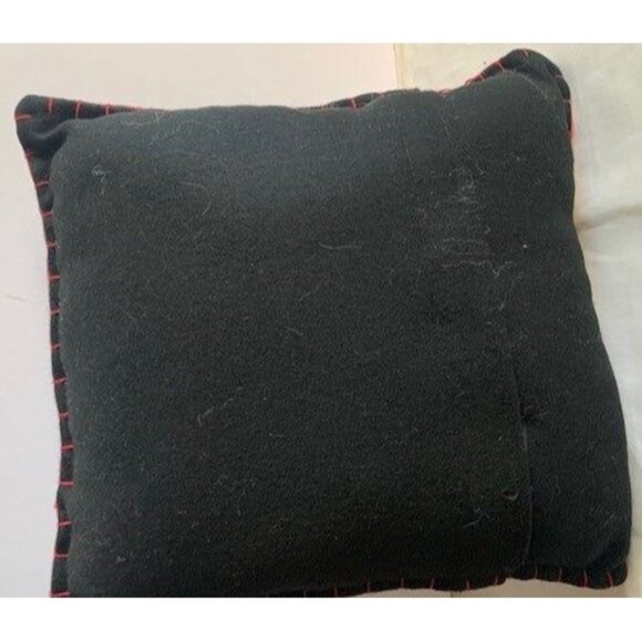 Handmade Winter Snowman & Trees Appliqué Pillow 11"x12" - Picture 6 of 6